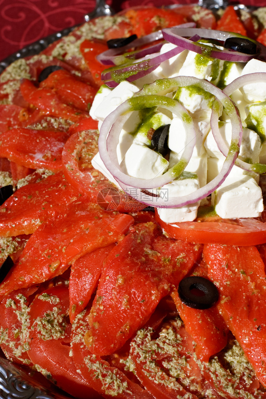 沙拉在盘子上晚餐文化美食健康红色蔬菜餐厅食物辣椒胡椒图片