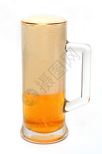 带啤酒的杯子酒吧液体泡沫琥珀金子玻璃白色草稿黄色酒精背景图片