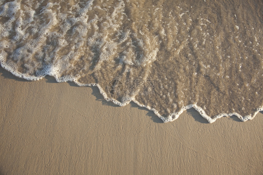 岸滩旅行日落海浪场景假期黄色寂寞海岸线纹理脆弱性图片