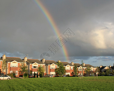 下雨后 爱尔兰庄园背景图片