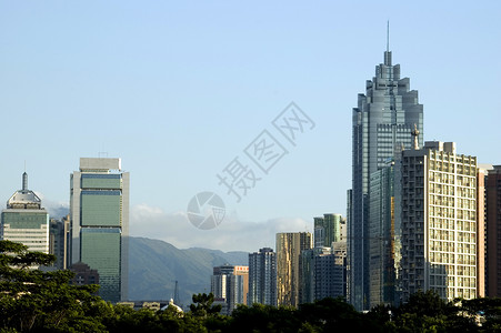 深圳  城市风景景观城市摩天大楼建筑丘陵建筑学背景图片