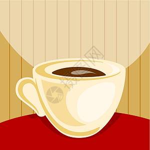 咖啡杯插图咖啡红色咖啡店背景图片