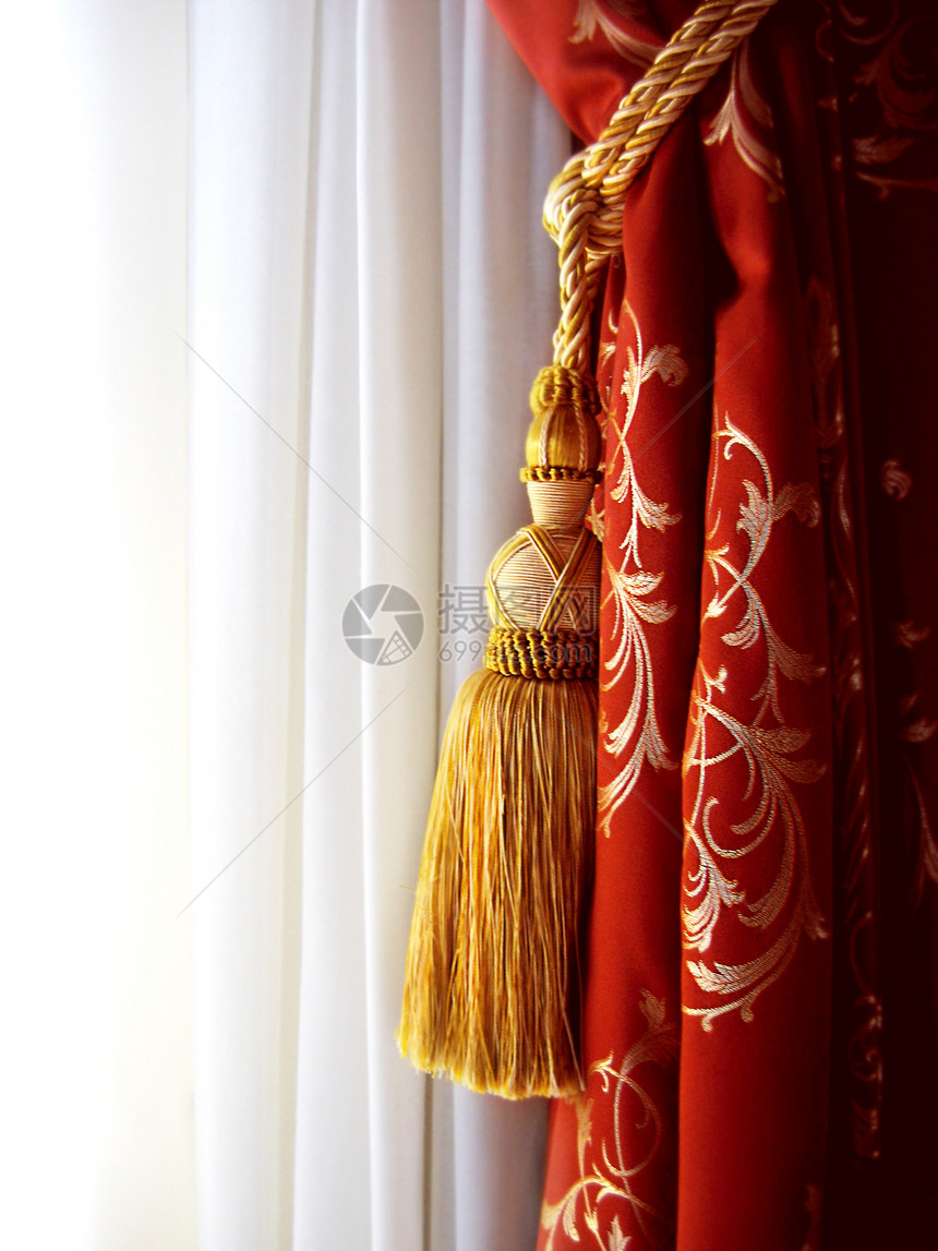 窗幕天鹅绒戏剧奢华窗帘纺织品金子电影绳索展示名声图片