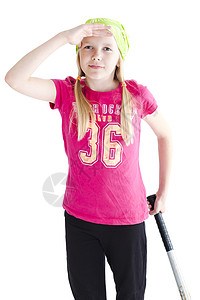 棒垒球软球运动员女孩垒球运动青春期蝙蝠背景