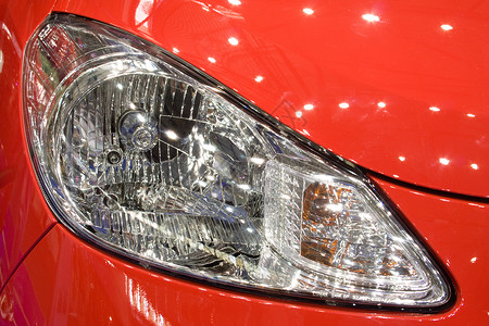 红色车头灯运输引擎玻璃车身格栅头灯合金汽车金属车辆背景图片