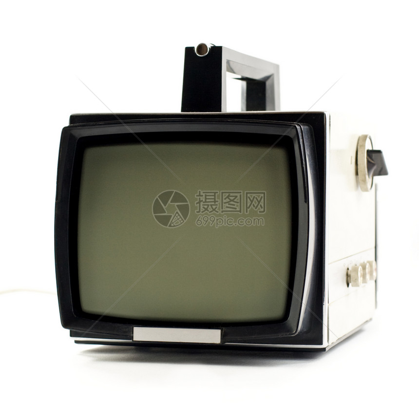 重型便携式电视机盒子收音机屏幕白色脑袋护目镜电视射线管远程视频图片