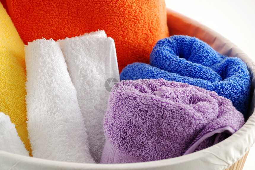 毛巾折叠用品洗衣店淋浴吸水性纤维洗澡奢华棉布织物图片