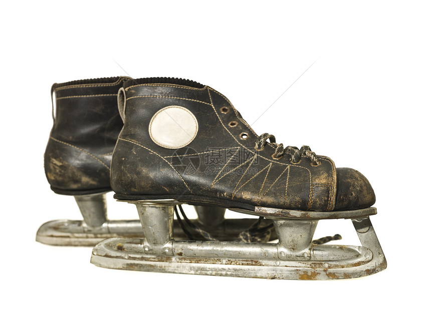 旧式冰溜冰运动滑冰团队鞋带蕾丝图片