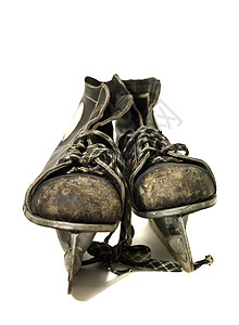 古冰溜冰鞋滑冰团队运动蕾丝鞋带背景图片