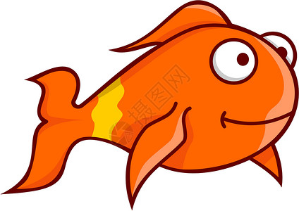 金鱼漫画插图橙子背景图片