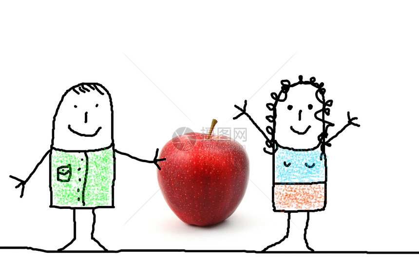 苹果礼品绘画白色礼物食物水果健康静物女孩数字小吃图片