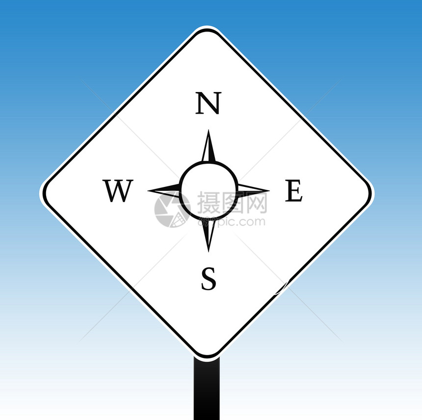 指南路标标志导航勘探交通运输天空指示牌插图航海蓝色图片