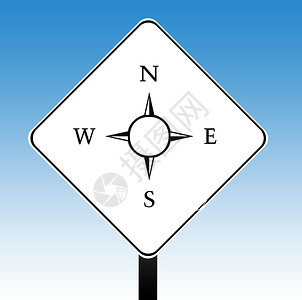指南路标标志导航勘探交通运输天空指示牌插图航海蓝色背景图片