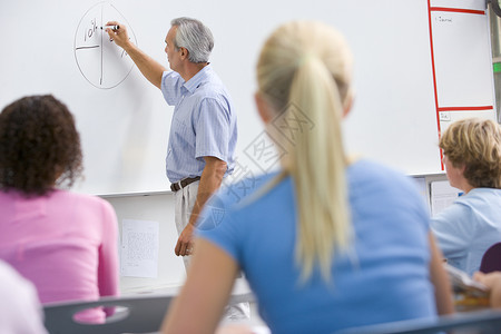 算术课与教师一起参加数学班的学生教室五个人黑发休闲一代班级头发工作者棕色休闲服背景