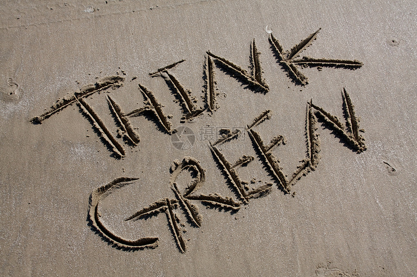 绿色粮食回收雕刻概念海岸海洋思考绘画语言生态图片