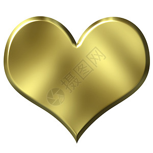 金色的心浪漫插图金子概念热情金属恋情器官斜角艺术背景