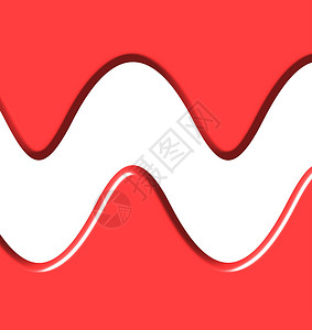 红色波浪边框波浪背景曲线波浪状边框红色框架空白斜角插图背景