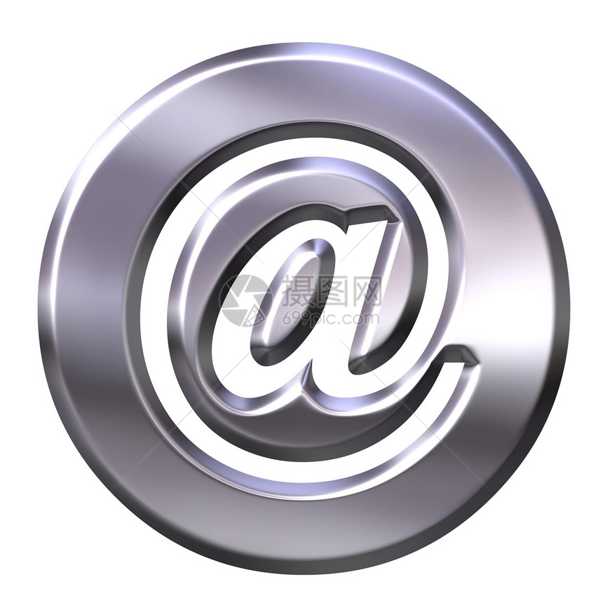 3D 银框架电子邮件信号图片