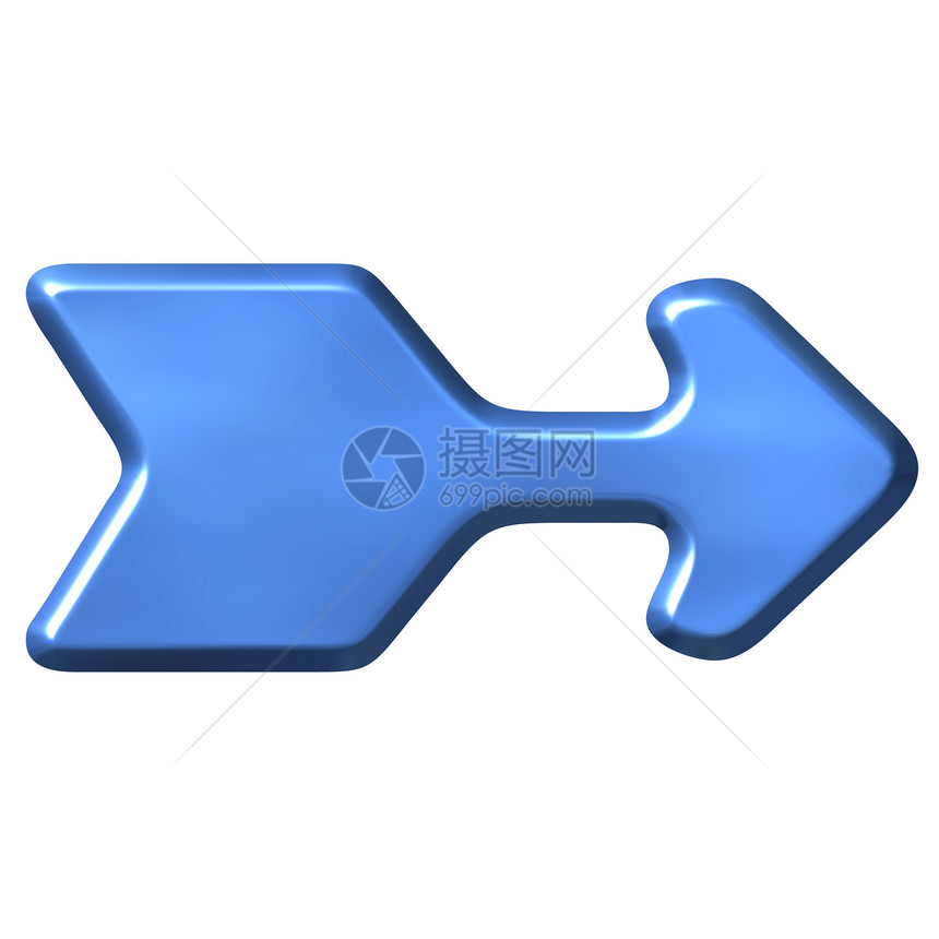 3D 方形箭头水平斜角插图天蓝色按钮适应症图片