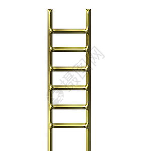 3D 金梯插图概念金子反射楼梯金属背景图片