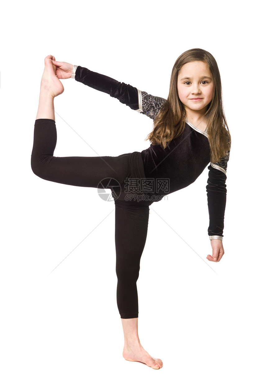 参加体操的年轻女孩童年运动瑜伽拉伸活动青春期医疗青年文化金发图片