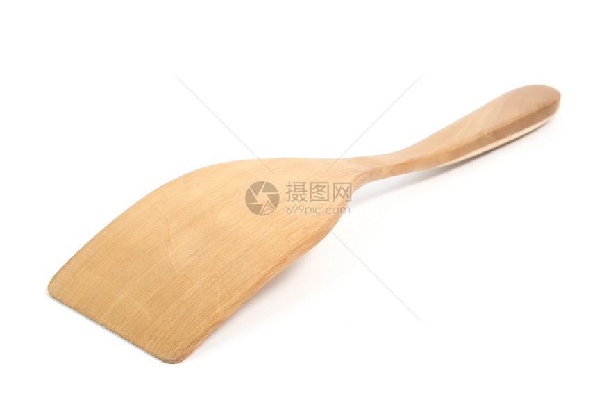 白的木制木勺 孤立在白色上搅拌器工具厨具木头用具勺子图片