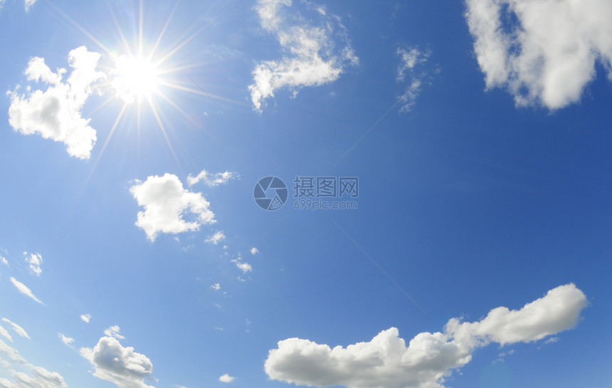 太阳和天空横梁计量阳光蓝色空气白色图片