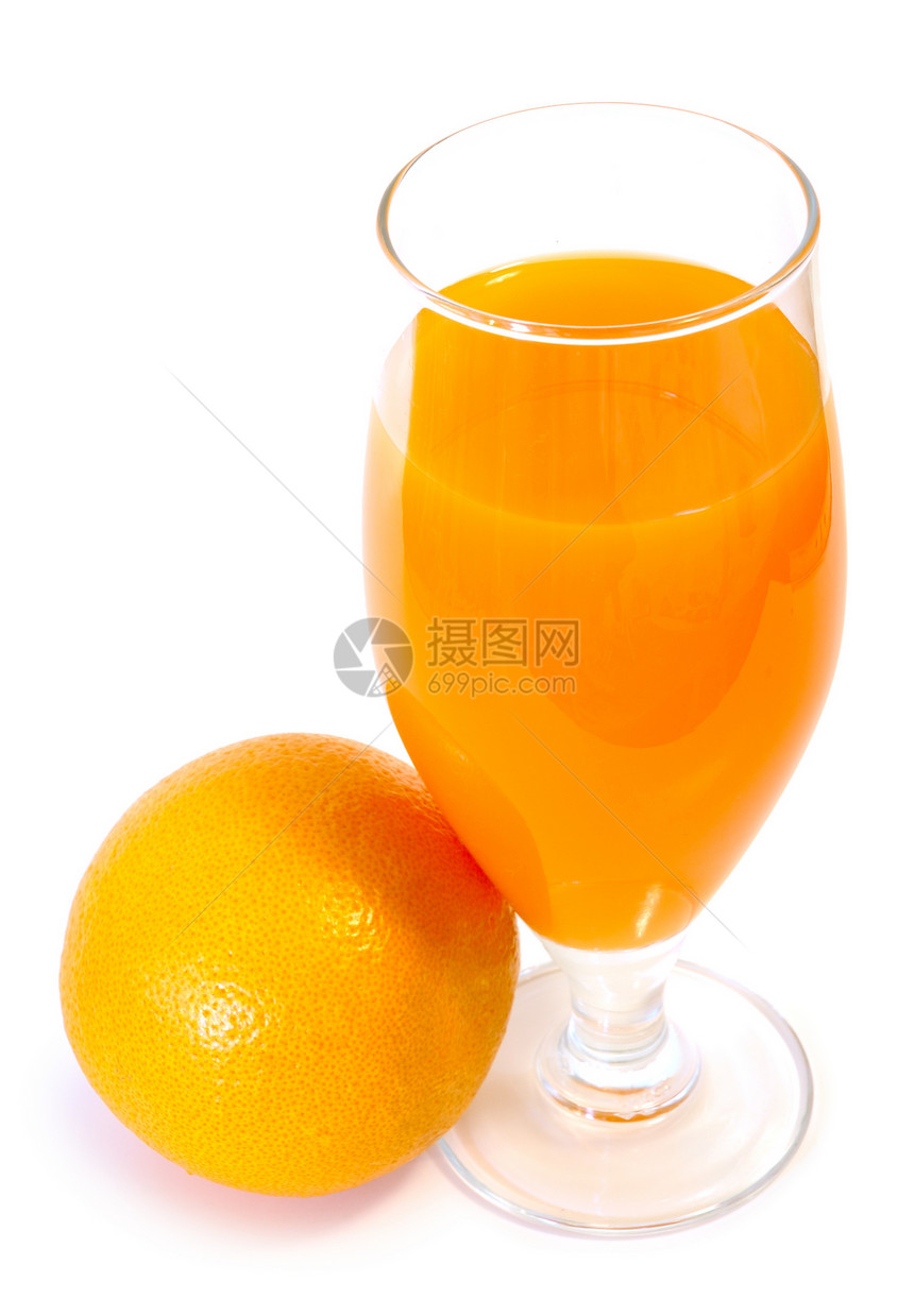 橙汁在玻璃和橙汁图片