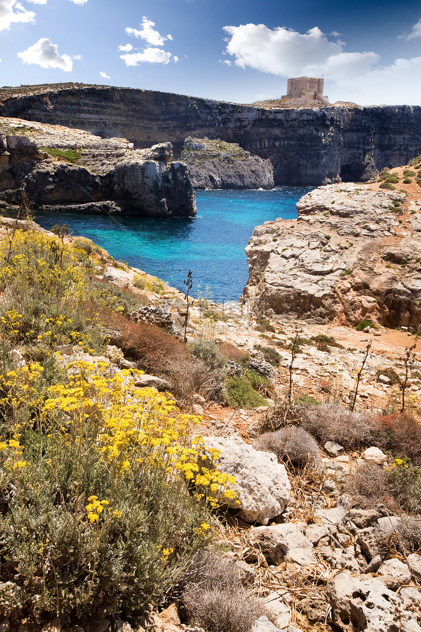马耳他景观旅游电池悬崖洞穴岩石吸引力海洋游客图片