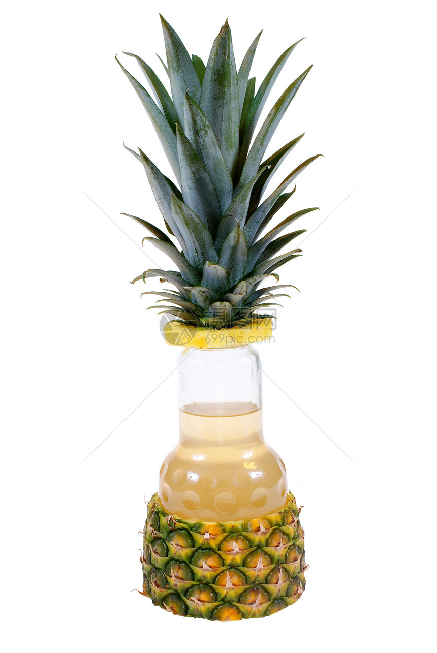 果汁绿色叶子菠萝水果光盘玻璃图片