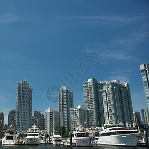 森杰德不列颠哥伦比亚省温哥华市世界蓝色风景旅游晴天旅行景观天空摩天大楼水路背景