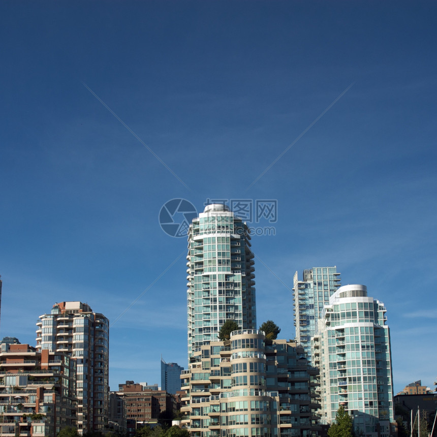 不列颠哥伦比亚省温哥华市城市蓝色码头天空景观世界摩天大楼风景旅行建筑物图片