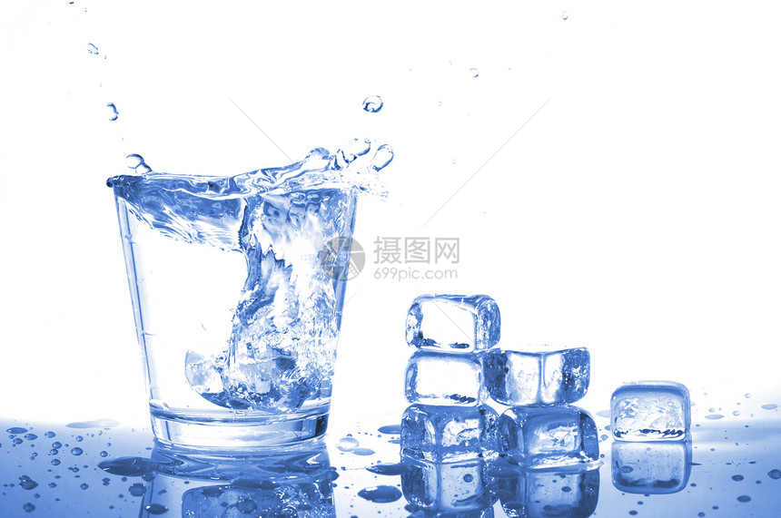 冰冰水不倒翁飞溅生活苏打杯子矿物蓝色福利玻璃瓶子图片