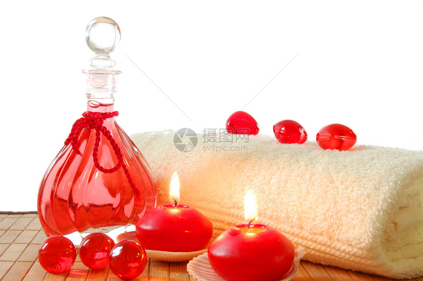 SPA 水疗浴室芳香房间韧皮疗法瓶子装饰治疗按摩蜡烛图片