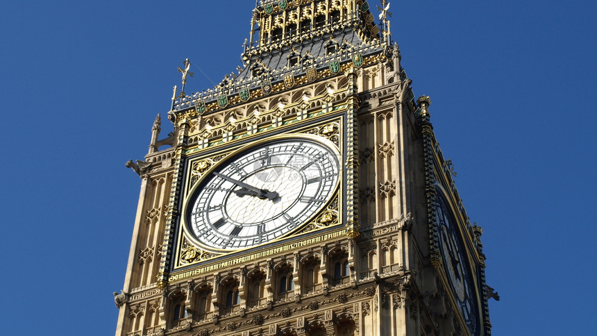 Big Ben 伦敦手表蓝色议会建筑学天空钟声图片