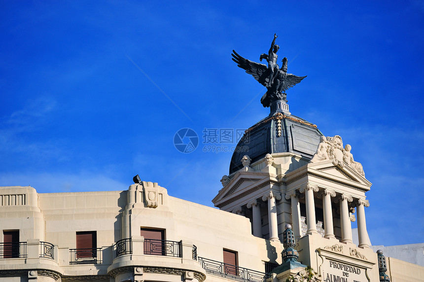 鸟凤凰蓝色柱子天空翅膀建筑学图片