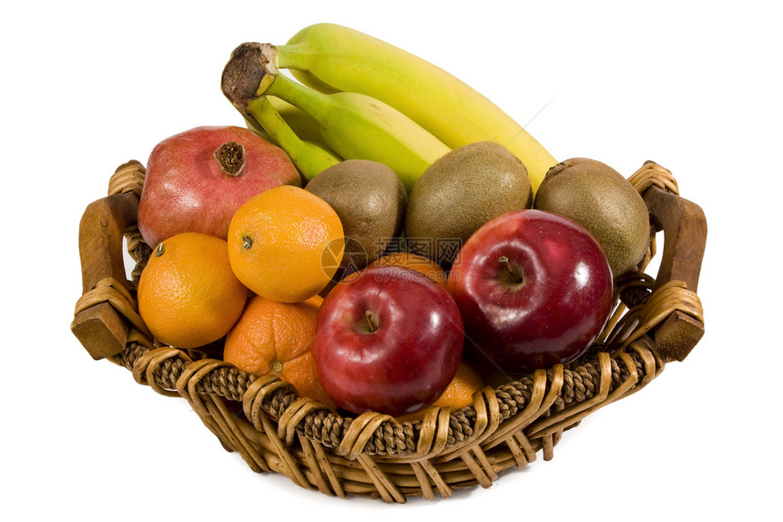 水果篮味道石榴篮子橙子香蕉奇异果红色黄色营养饮食图片