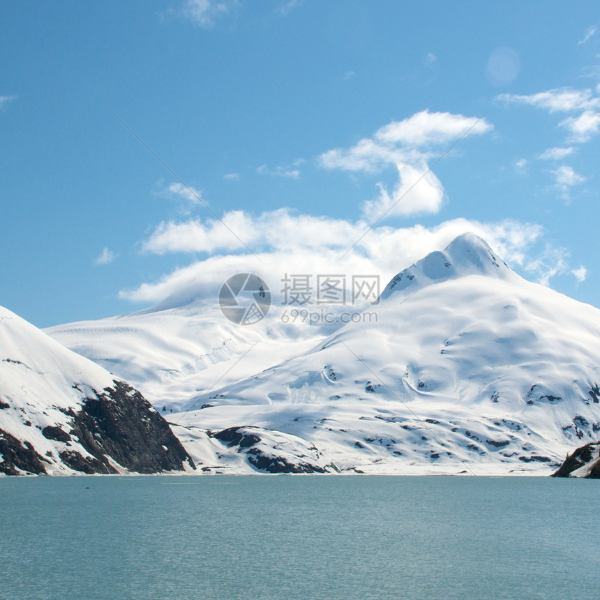 阿拉斯加荒野旅行冰川海岸国家蓝色照片摄影假期山脉公园图片