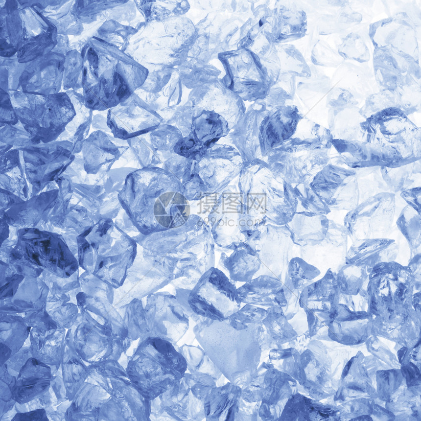 冰冷冰立方体钻石玻璃冰块蓝色图片