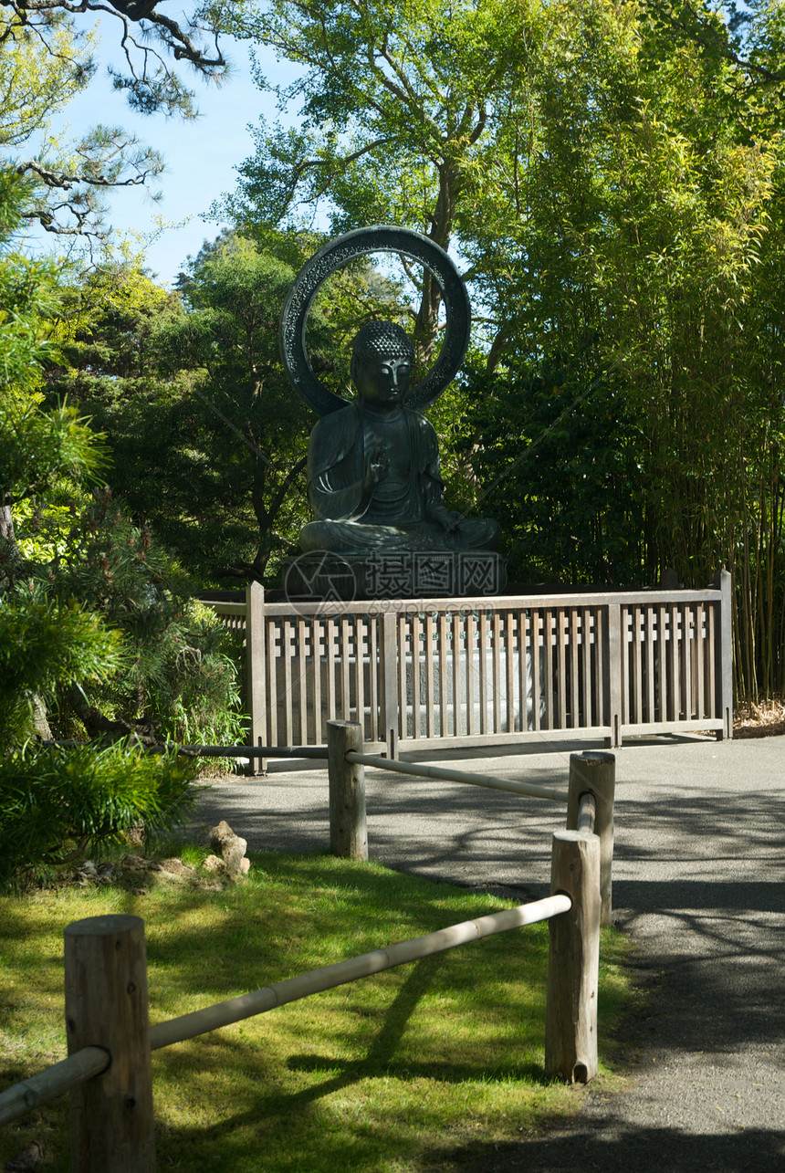 美国 加利福尼亚 旧金山 金门公园 日式茶园建筑城市园景寺庙旅游摄影文化外观结构池塘图片