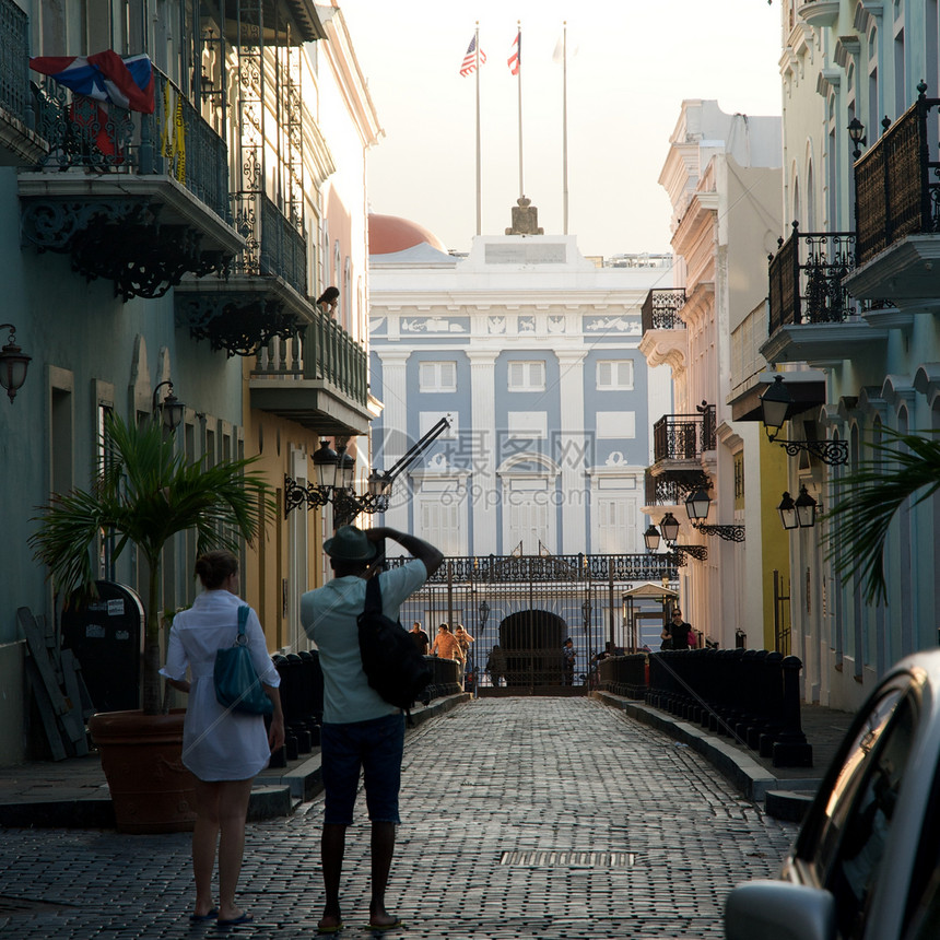 波多黎各旧圣胡安摄影外观城市假期风光建筑房子文化游客都市图片