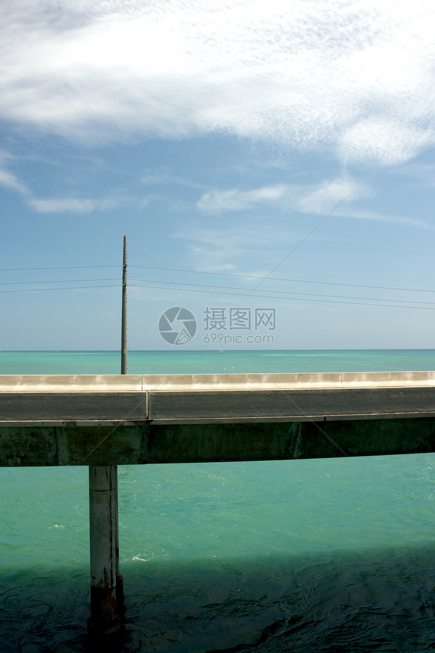 七里大桥水道海洋地平线天空海景钥匙戏剧性旅行图片