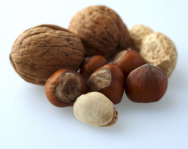 肿瘤松树棕色花生水果食物坚果白色背景图片
