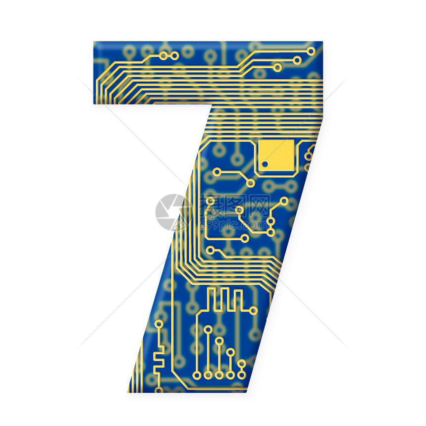 白背景电子电路板字母的数码化数据 Digit数字主板电工密码质量教育小路技术字体蓝色图片