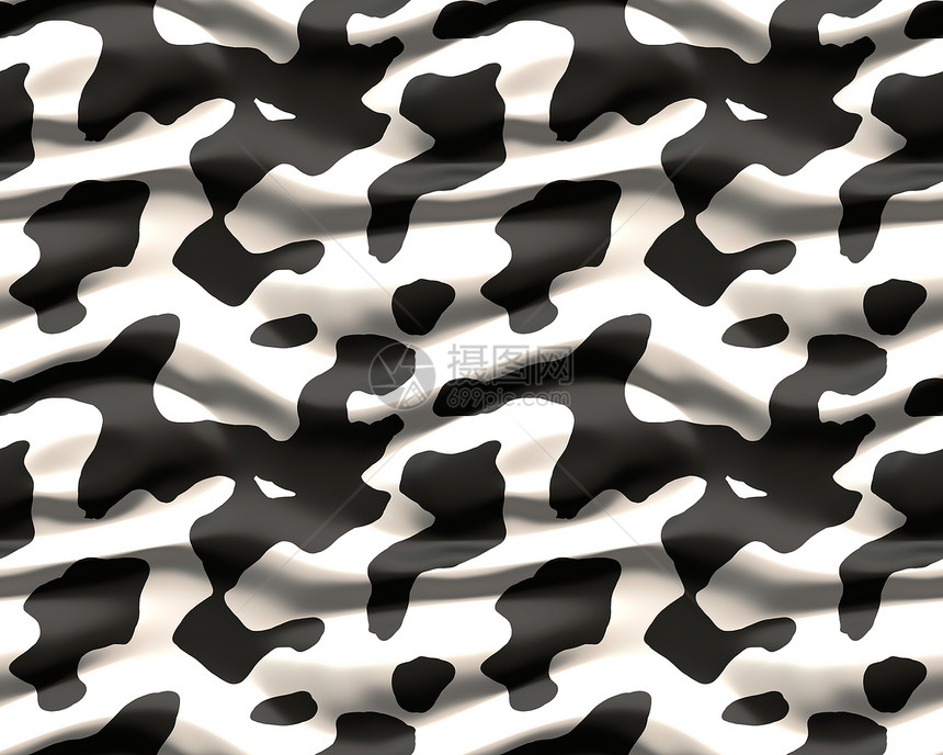 牛皮织物海浪家畜奶牛黑色材料旗帜动物白色皮肤插图图片