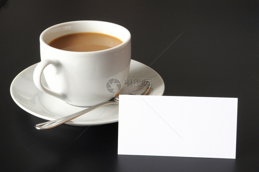 咖啡杯和纸质复印空间商业空白牛奶桌子咖啡店床单白色笔记黑色饮料图片