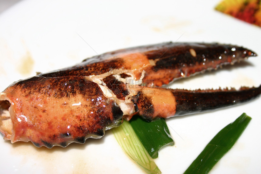 龙虾爪餐厅盘子白色爪子图片