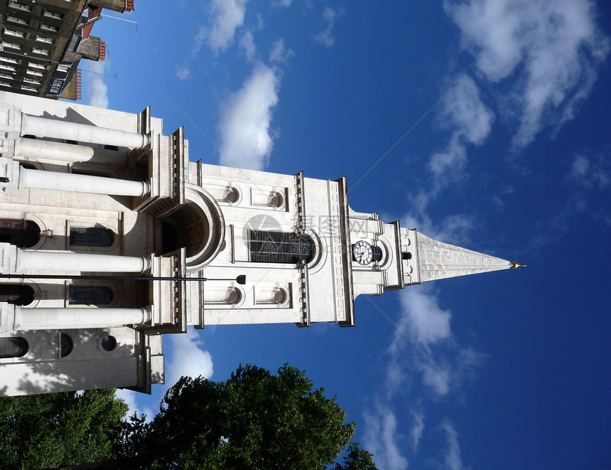 基督斯皮塔尔菲尔德建筑蓝色历史精神崇拜地标宗教教会钟楼白色图片