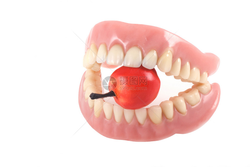 牙和苹果牙龈卫生牙齿医疗塑料牌匾臼齿白色矫正牙科图片