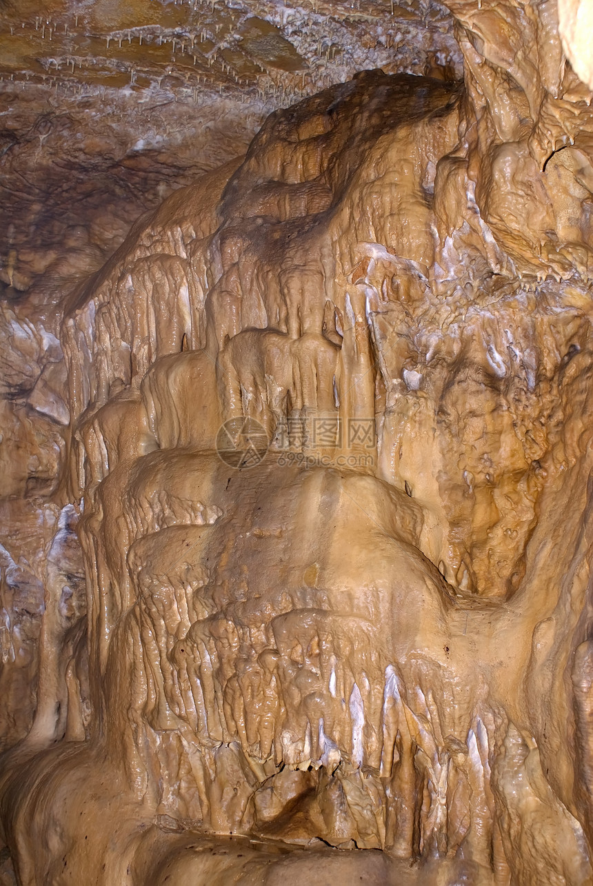 洞穴中硫酸盐的纹理风景石笋反射石灰石冒险地质学旅行光钟危险矿物图片